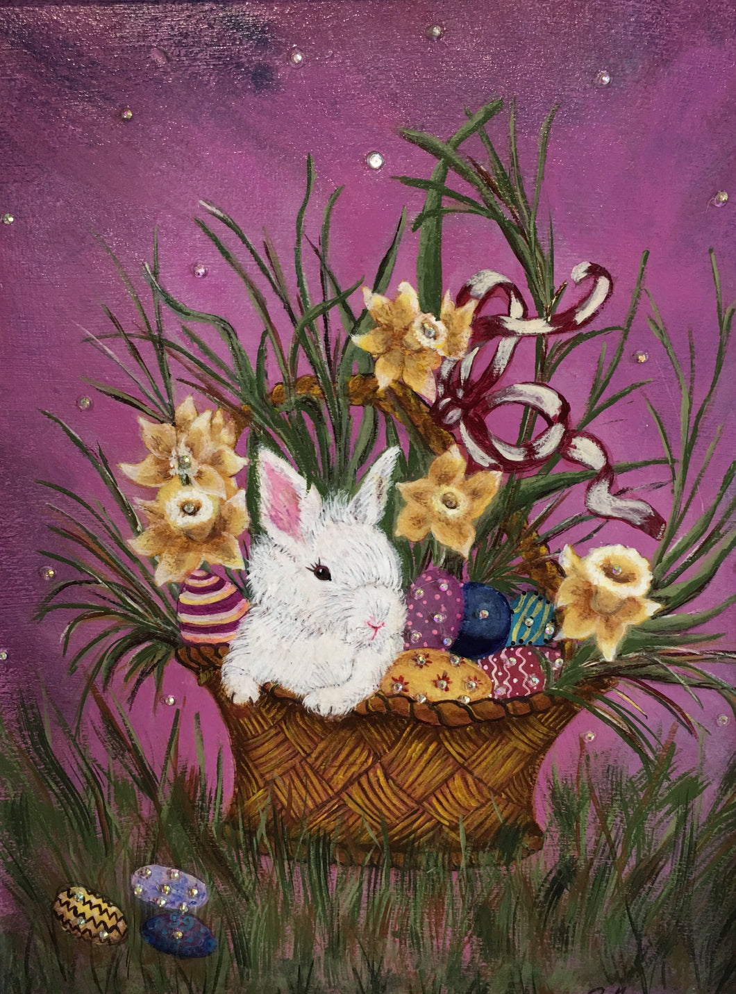 Bunny Bouquet Original Painting