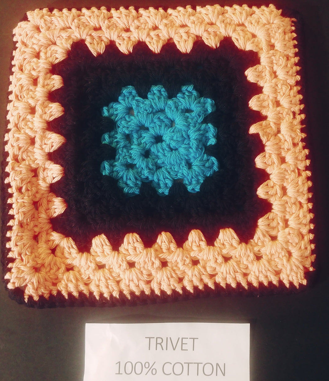 100% Cotton Dual Sided Trivet, VARIGATED COLORS. SOLD IN SETS OF 2,