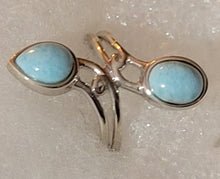 Load image into Gallery viewer, BLUE 2-STONE LARIMAR COCKTAIL RING
