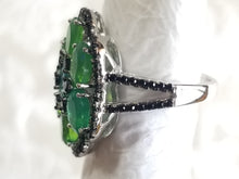 Load image into Gallery viewer, Green/Blue 7 Gemstone Diopside Cocktail Ring
