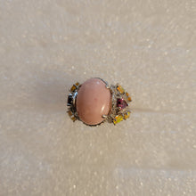 Load image into Gallery viewer, Pink Rose Multicolor Ethiopian Cocktail Ring
