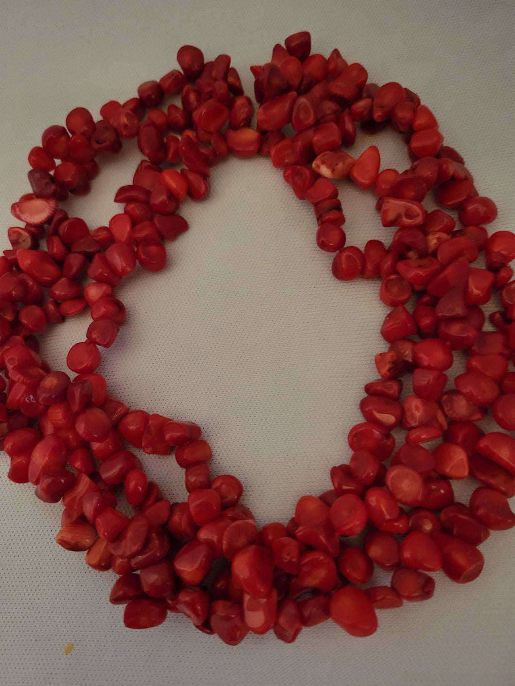 Red-Chip Beaded Necklace